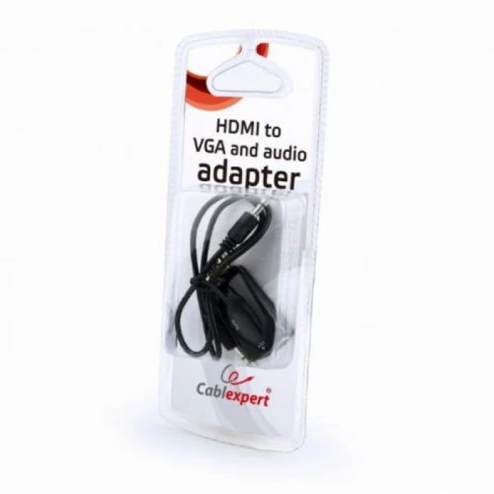 Перехідник Cablexpert HDMI—VGA з розʼємом 3,5 мм