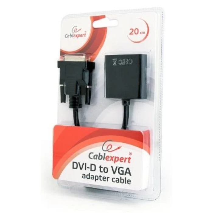 Перехідник DVI-D — VGA Cablexpert AB-DVID-VGAF-01, 20 см
