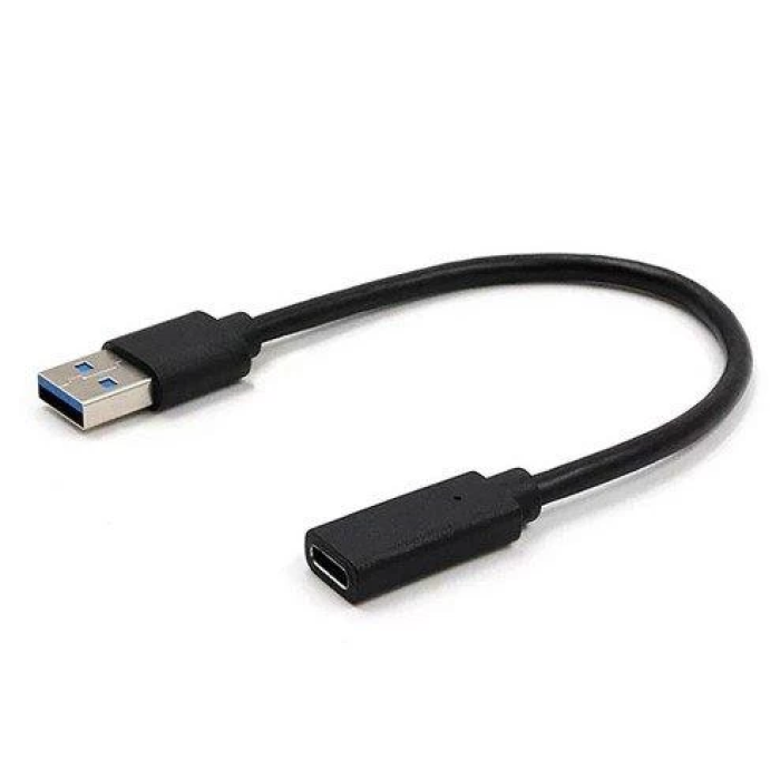 Перехідник Cablexpert Type-C на USB 3.1, 10 см, чорний