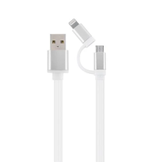 Кабель USB (шнур USB) Cablexpert Lightning/microUSB 1 м, білий