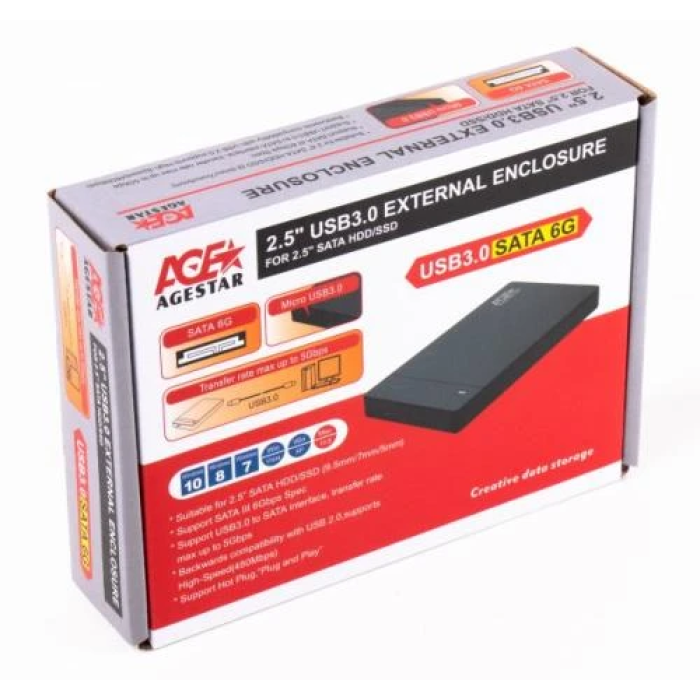 Зовнішня кишеня AgeStar 3UB2P3 для SSD і HDD 2,5"