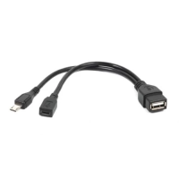 Кабель USB OTG (перехідник) Cablexpert A-OTG-AFBM-04 чорний, 15 см