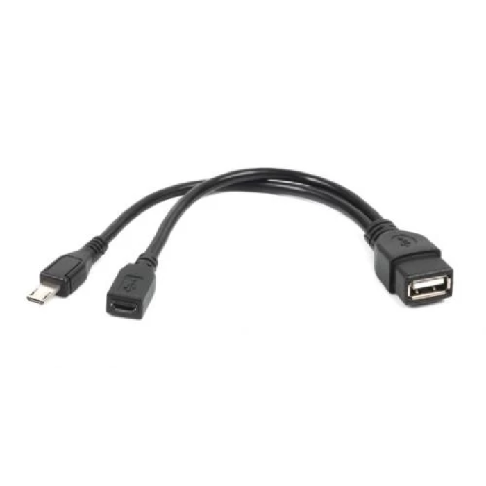 Кабель USB OTG Cablexpert A-OTG-AFBM-04, чорний, 15 см
