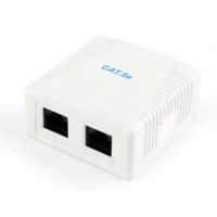 Мережева розетка RJ45 (мережевий модуль) Cablexpert NCAC-2U5E-01 2 порти, біла, Cat5E