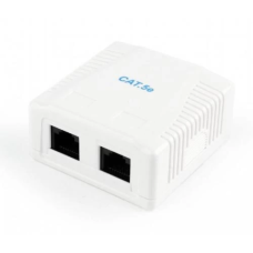 Мережева розетка RJ45 (мережевий модуль) Cablexpert NCAC-2U5E-01 2 порти, біла, Cat5E
