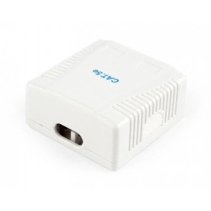 Мережева розетка Cablexpert RJ45 на 2 порти, біла Cat5E