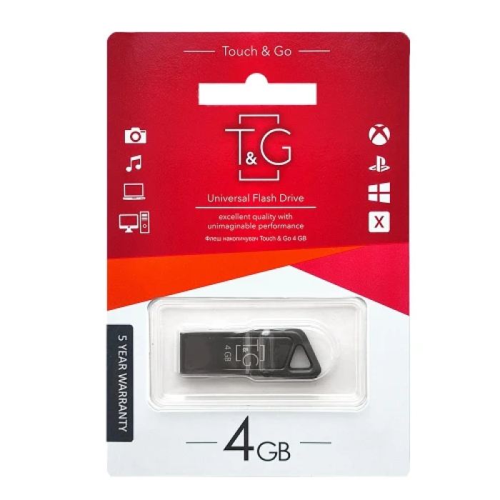 Металева флешка T&G Metal TG114 на 4 ГБ, USB 2.0