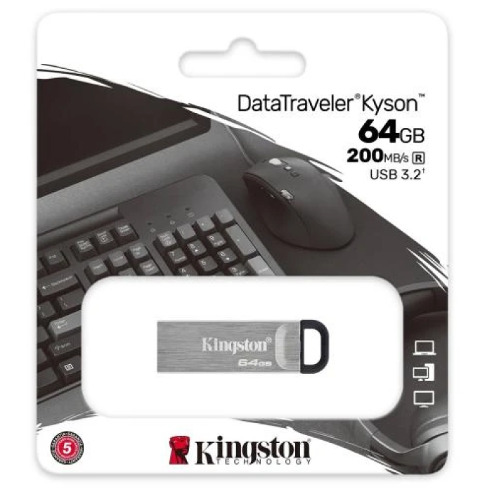 Флешка Kingston DataTraveler Kyson 64 ГБ із USB 3.2 Gen 1