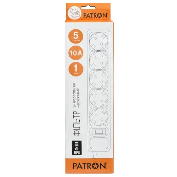 Patron SP-1053U — мережевий фільтр для ДБЖ на 5 розеток