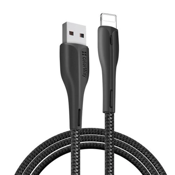 Кабель USB–Lightning ColorWay CW-CBUL034-BK, 1 м, чорний