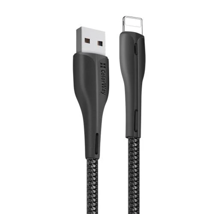 Кабель USB–Lightning ColorWay CW-CBUL034-BK, 1 м, чорний