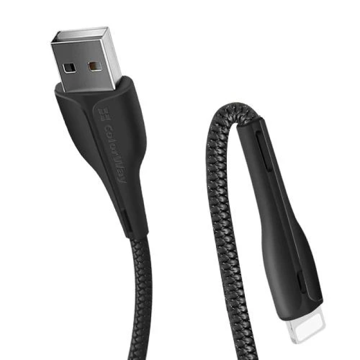 Кабель USB–Lightning ColorWay CW-CBUL034-BK, 1 м, чорний