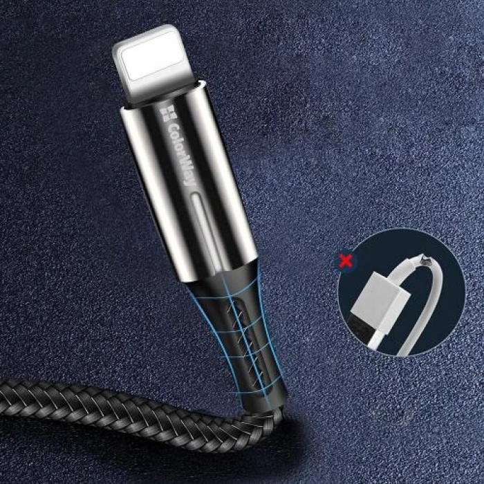 Кабель Lightning USB ColorWay 1 м для iPhone, чорний