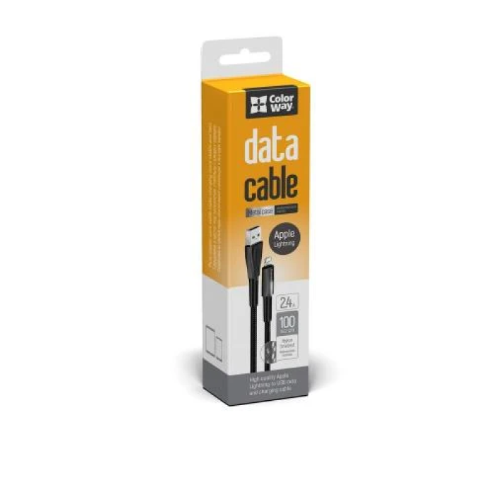 Кабель Lightning USB ColorWay 1 м для iPhone, чорний