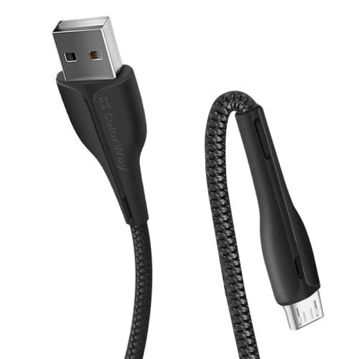 Кабель-перехідник ColorWay USB — microUSB, 1 м, 2.4A, чорний