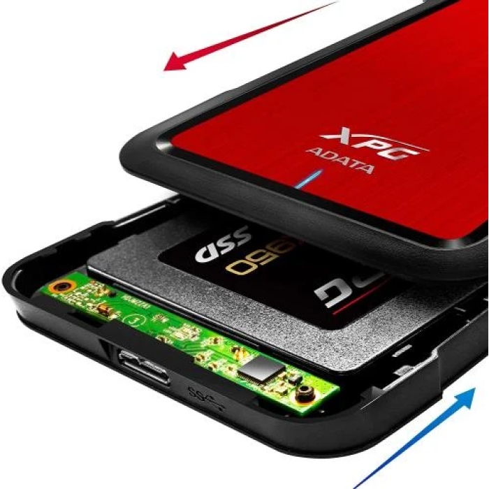 Зовнішній корпус ADATA EX500 для SSD/HDD 2,5" — червоний