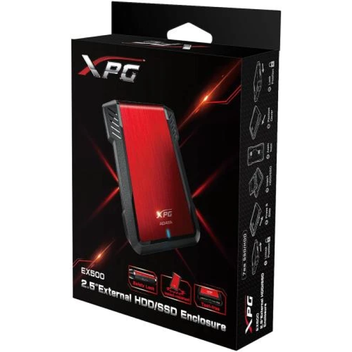 Зовнішній корпус ADATA EX500 для SSD/HDD 2,5" — червоний