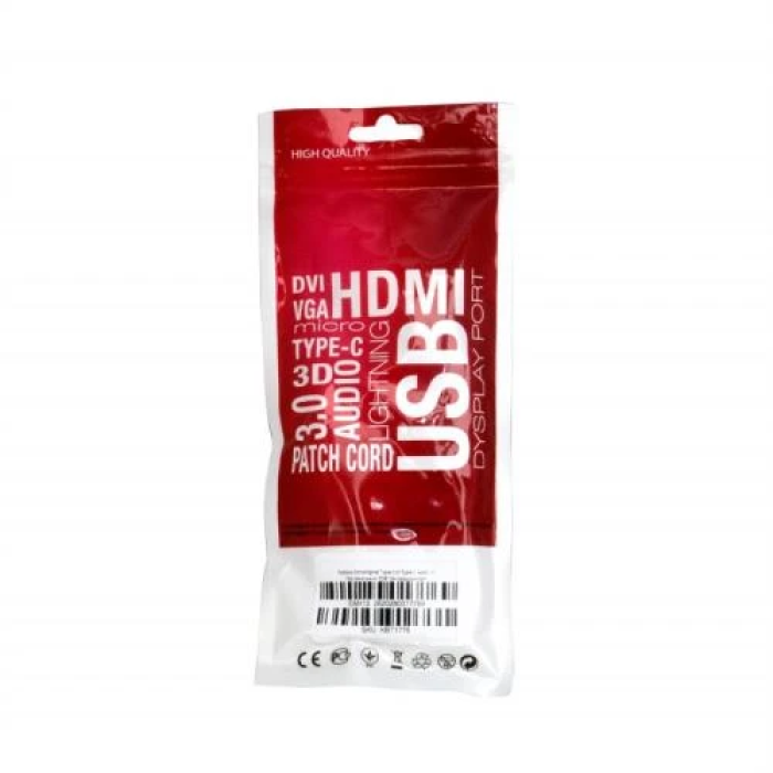 Кабель USB Type-C—Type-C Extradigital KBT1776, червоний, 1 м