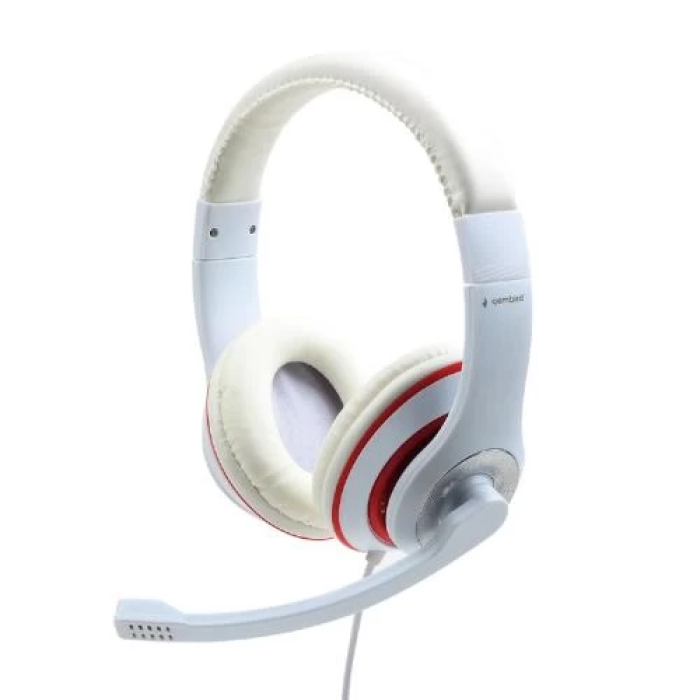 Провідна гарнітура Gembird MHS-03 White/Red з мікрофоном