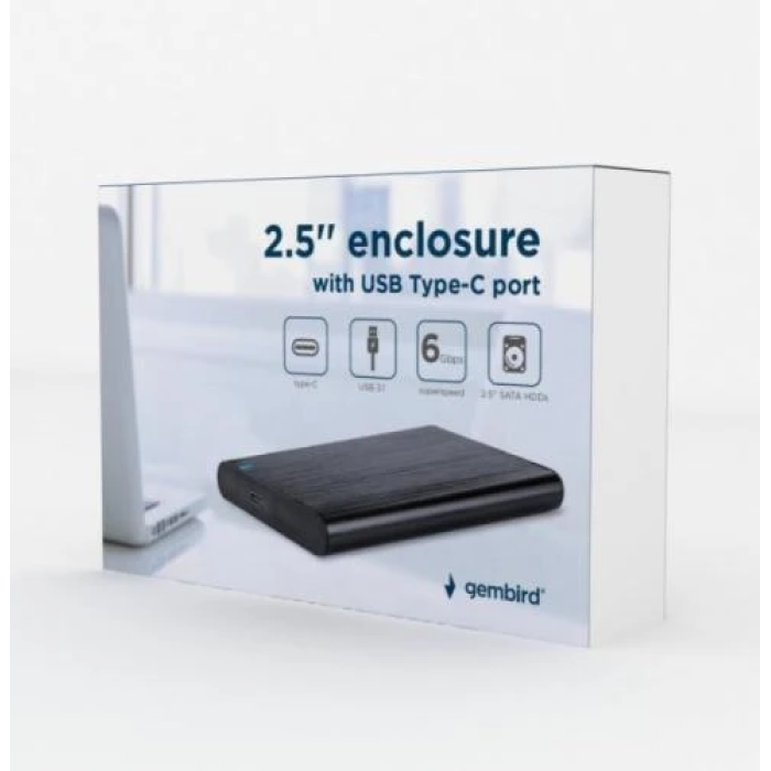 Зовнішній бокс Gembird для SSD або HDD 2,5″ з USB 3.1