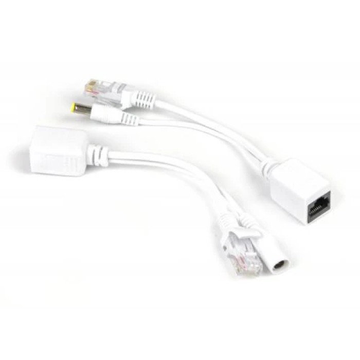 PoE адаптер Cablexpert PP12-POE-0.15M-W для IP-камер, 0,15 м, білий