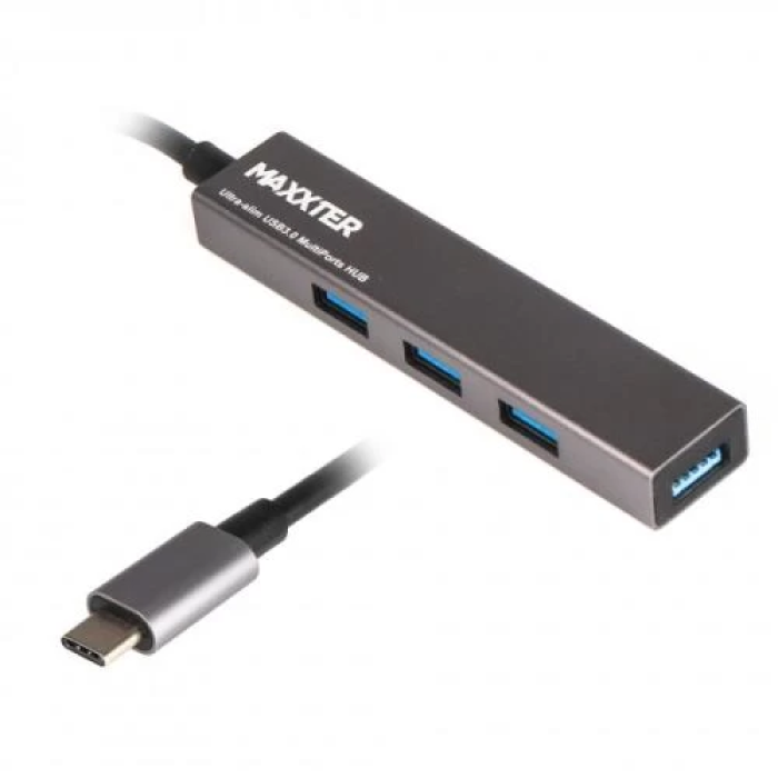 USB-хаб Maxxter HU3C-4P-02 на 4 порти USB 3.0