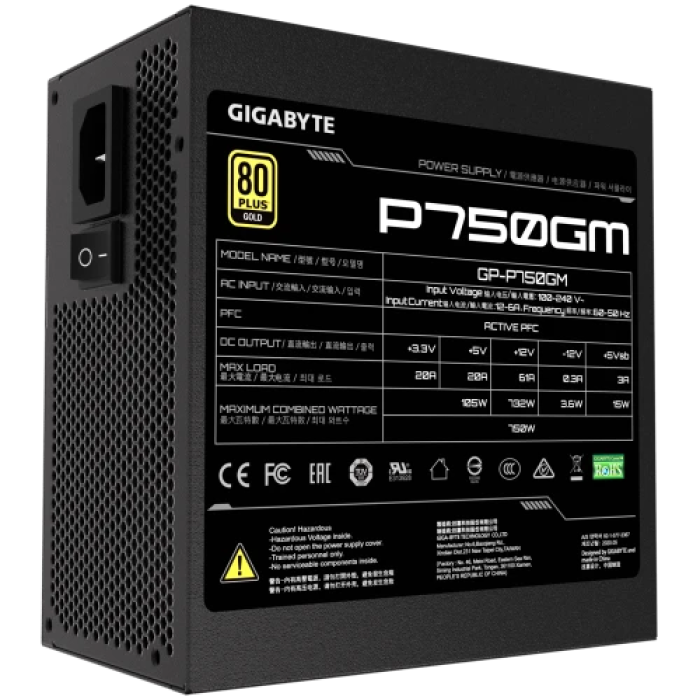 Модульний блок живлення Gigabyte P750GM потужністю 750 Вт