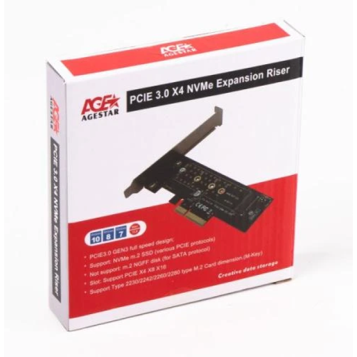 Плата-адаптер AgeStar MC01 для SSD M.2 через PCIe