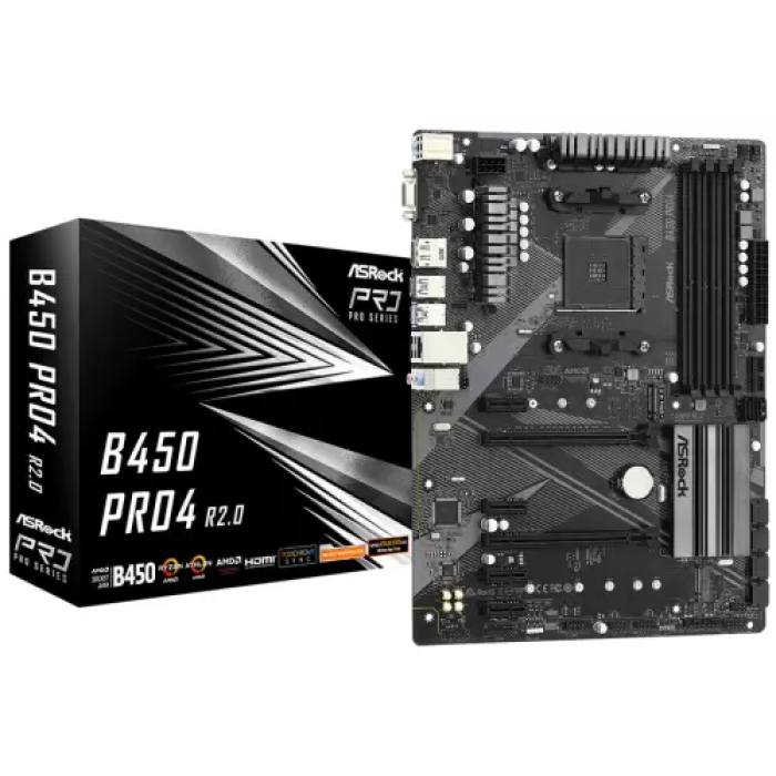Материнська плата ASRock B450 Pro4 R2.0 для ПК на AMD Ryzen