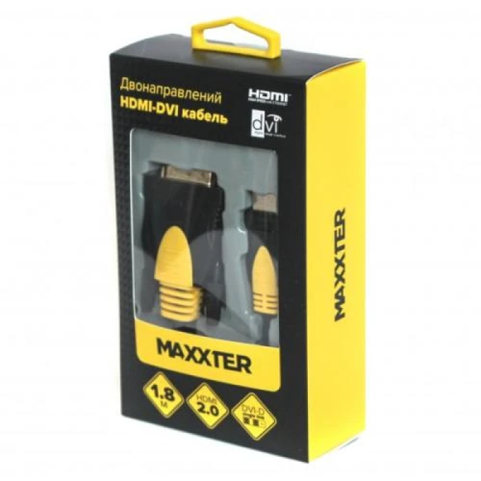 Кабель Maxxter HDMI–DVI-D 1,8 м для передачі відео
