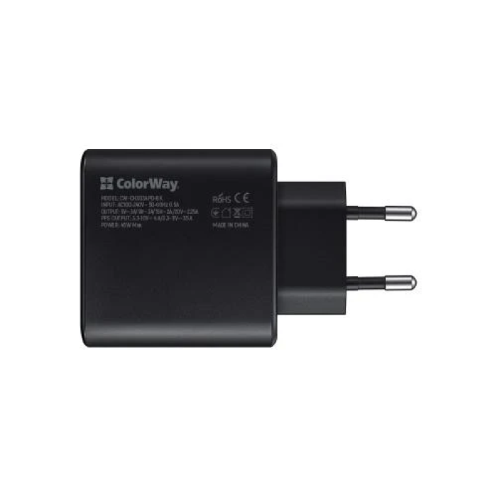 Зарядний пристрій ColorWay Power Delivery 45W з USB-C
