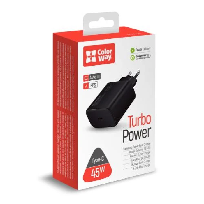 Зарядний пристрій ColorWay Power Delivery 45W з USB-C