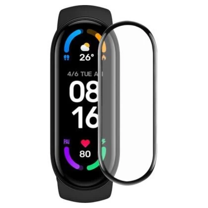 Захисне скло Full Cover для фітнес-браслета Xiaomi Mi Band 5/6