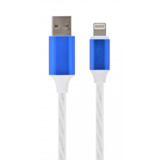 Кабель USB Lightning (зарядний кабель) Cablexpert CC-USB-8PLED-1M 1 м, білий
