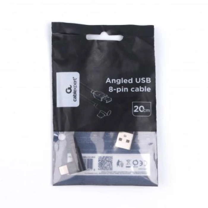 Кабель Cablexpert USB AM—Lightning 20 см із кутовим роз’ємом