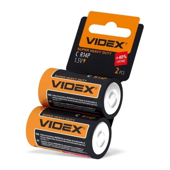 Сольові батарейки C (R14) Videx Excellent! — 2 шт