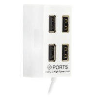 Хаб USB (розгалужувач USB) Atcom TD4004 білий, 4 порти USB 2.0, кабель 12 см