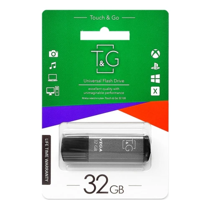 USB-флешка T&G Vega TG121 на 32 ГБ, сіра