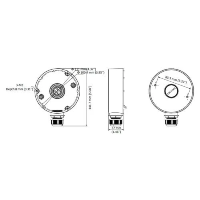 Монтажна коробка Hikvision DS-1280ZJ-DM18 для купольних камер