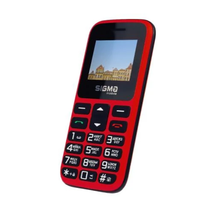 Кнопковий телефон Sigma mobile Comfort 50 HIT2020 у червоному кольорі