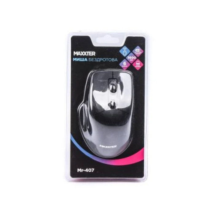 Бездротова миша Maxxter MR-407 для комп’ютера — 6 кнопок