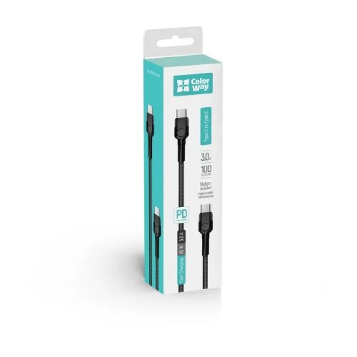 Кабель USB Type-C—Type-C ColorWay, 1 м і 65 Вт