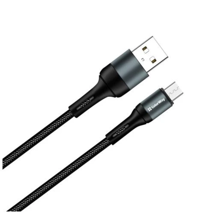 Кабель USB—microUSB ColorWay CW-CBUM045-BK, довжина 1 м