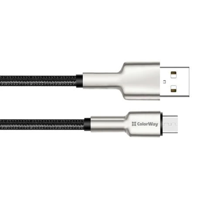Кабель USB–microUSB ColorWay CW-CBUM046-BK для заряджання, 1 м