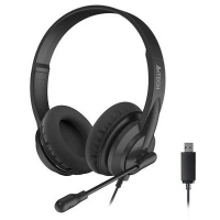 Комп’ютерна гарнітура (навушники з мікрофоном) A4Tech HU-10 USB, чорний, кабель 2 м