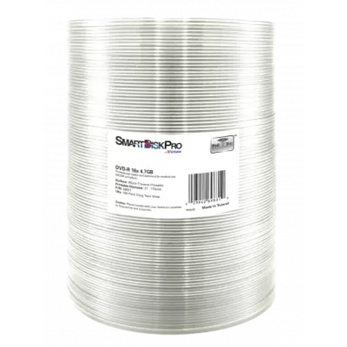 DVD-R диски SmartDisk Pro: 100 шт., 4,7 ГБ, 16x