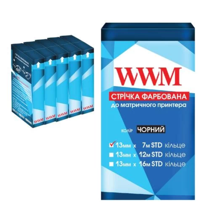 Чорна фарбувальна стрічка WWM STD для матричного принтера, 5 шт.