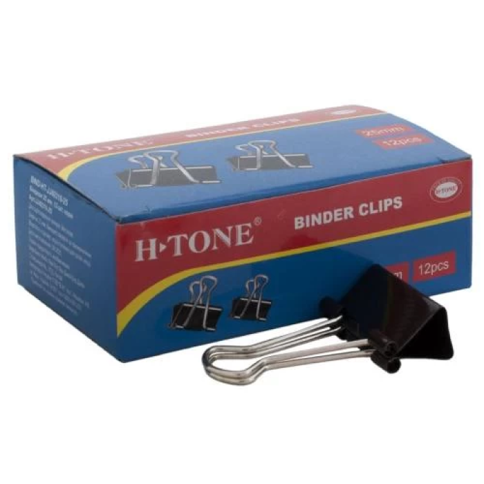 Чорні біндери H-Tone 25 мм, набір 12 шт