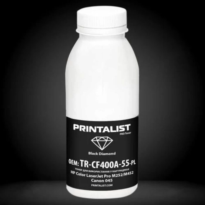 Чорний тонер Printalist 60 г для принтерів HP і Canon