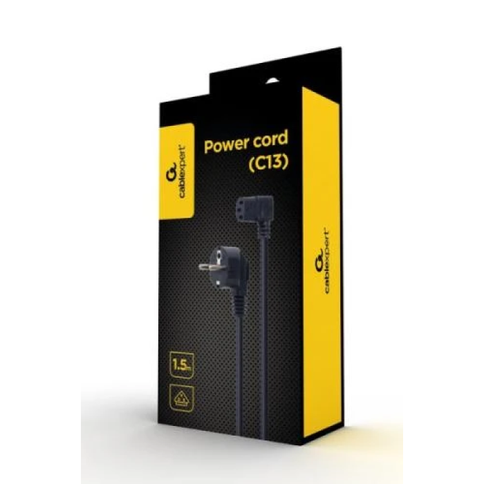Кабель живлення Cablexpert PC-186 із кутовим роз’ємом, 1,5 м
